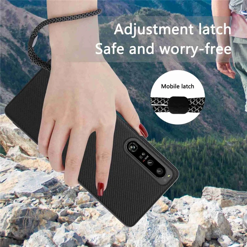 VILI TC Series Phone Case for Sony Xperia 1 IV 5G Textured PU Leather Coated TPU Shockproof Cover