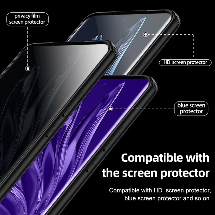 Phone Case for Honor 90 Pro Drop Resistant Airbag Protection PC+TPU Cellphone Back Cover - Transparent