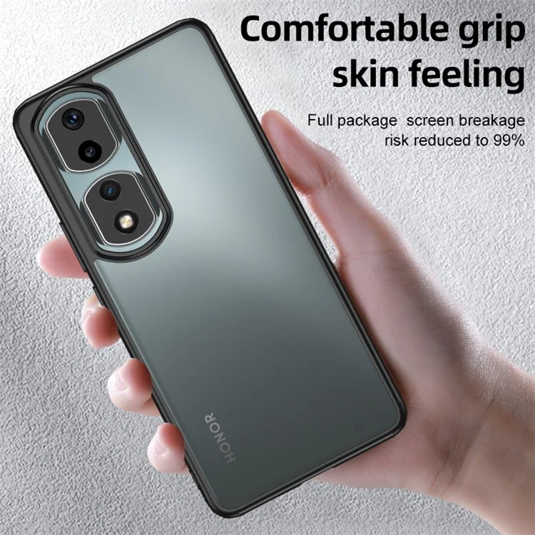 Phone Case for Honor 90 Pro Drop Resistant Airbag Protection PC+TPU Cellphone Back Cover - Transparent