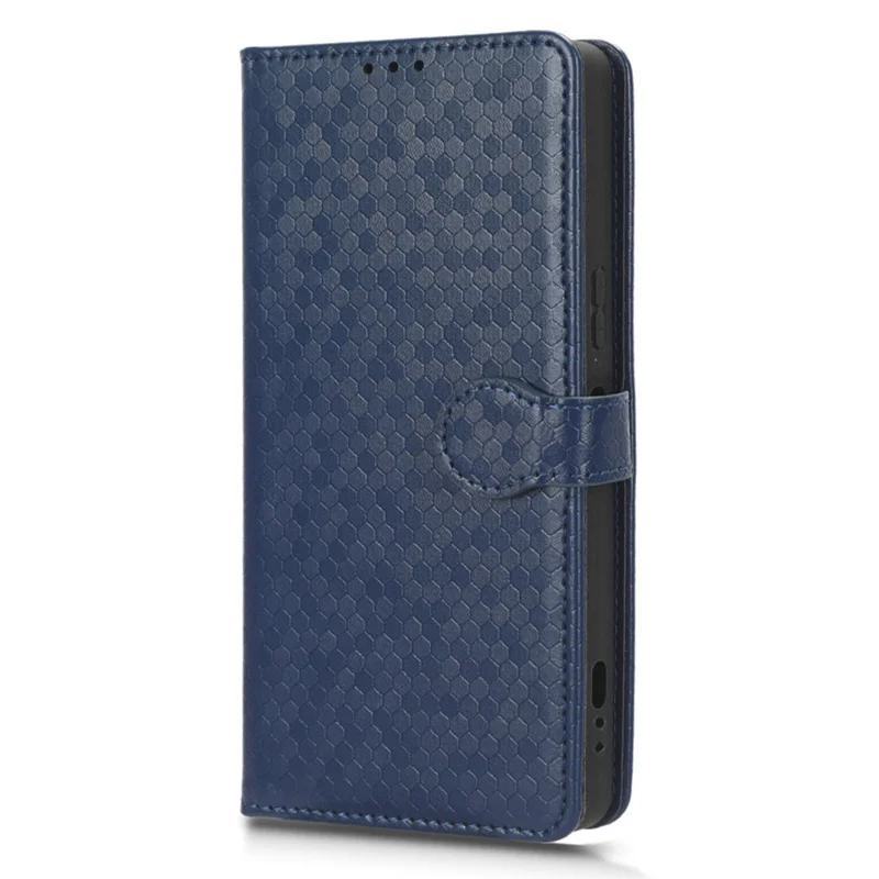 Leather Case for Sony Xperia 1 V , Imprinted Dot Pattern Wallet Cell Phone  Stand Cover - Dark Blue