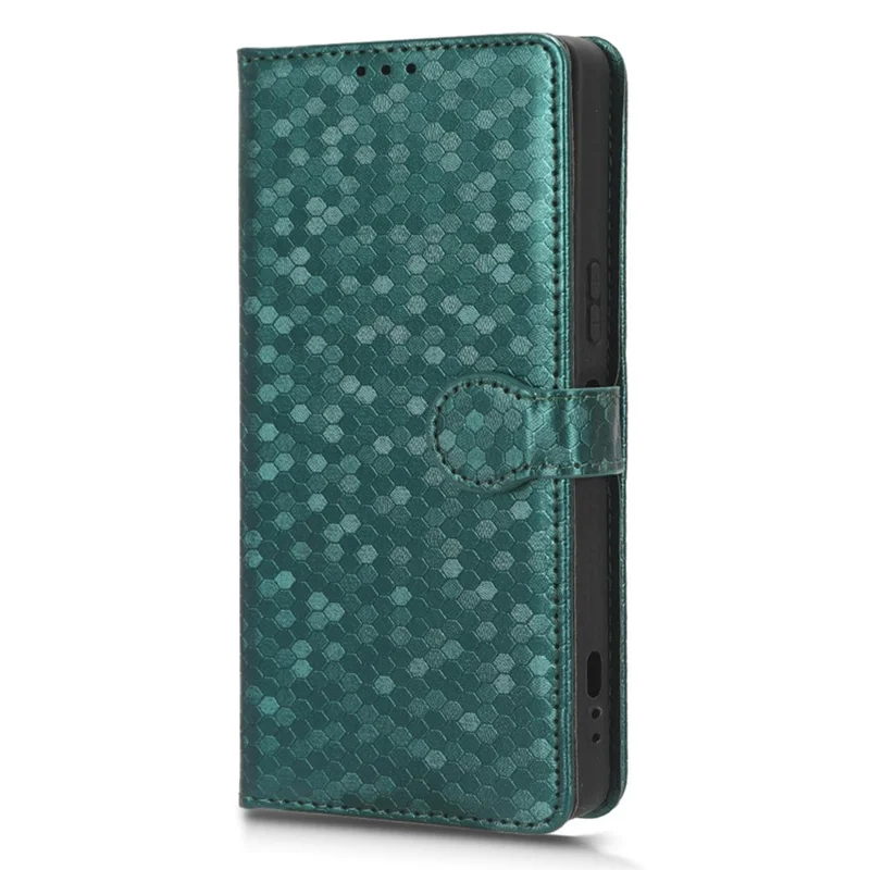 Leather Case for Sony Xperia 1 V , Imprinted Dot Pattern Wallet Cell Phone  Stand Cover - Green