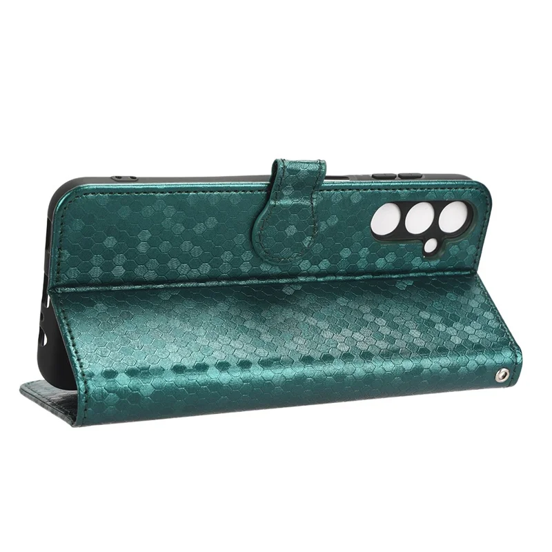 For Samsung Galaxy M54 5G / F54 5G Leather Phone Case Imprinted Dot Pattern Smartphone Cover with Stand Wallet - Green