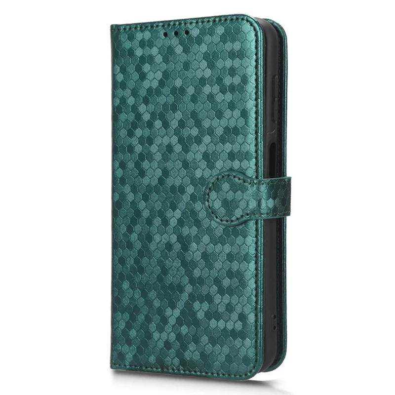 For Samsung Galaxy M54 5G / F54 5G Leather Phone Case Imprinted Dot Pattern Smartphone Cover with Stand Wallet - Green