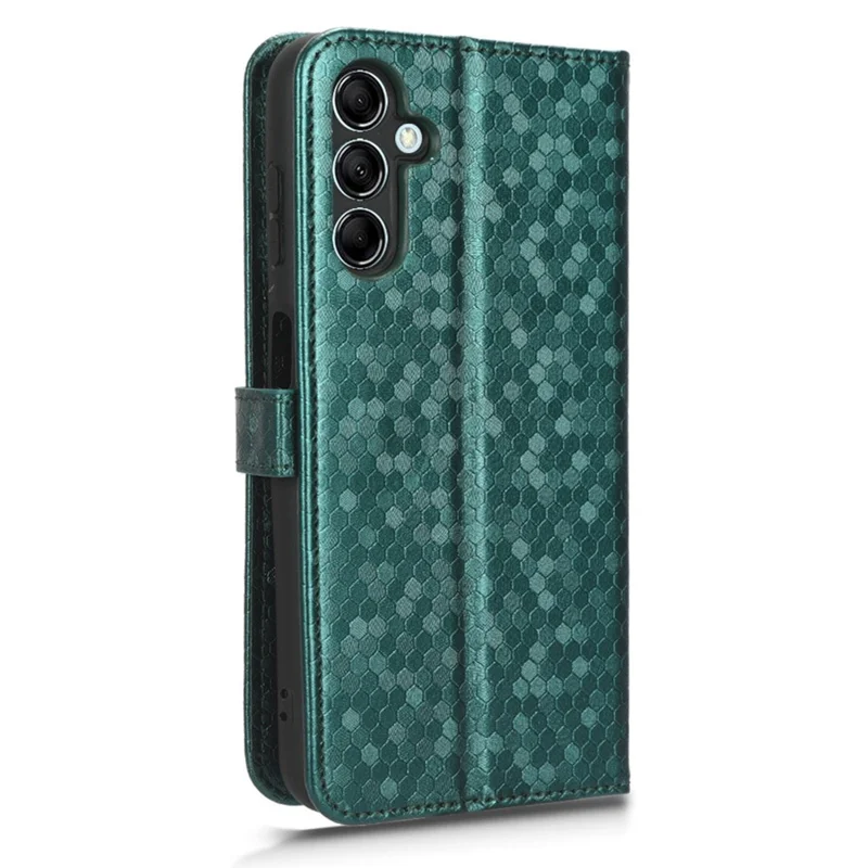 For Samsung Galaxy M54 5G / F54 5G Leather Phone Case Imprinted Dot Pattern Smartphone Cover with Stand Wallet - Green