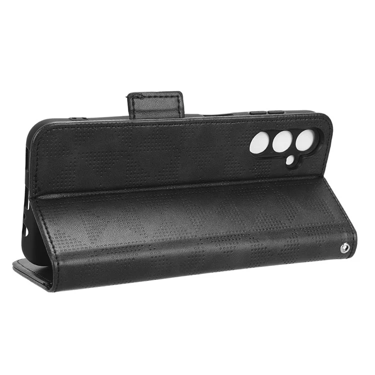 Per Samsung Galaxy M54 5G / F54 5G Custodia Portafoglio in Pelle PU con Motivo a Triangolo Stampato e Supporto - Nero