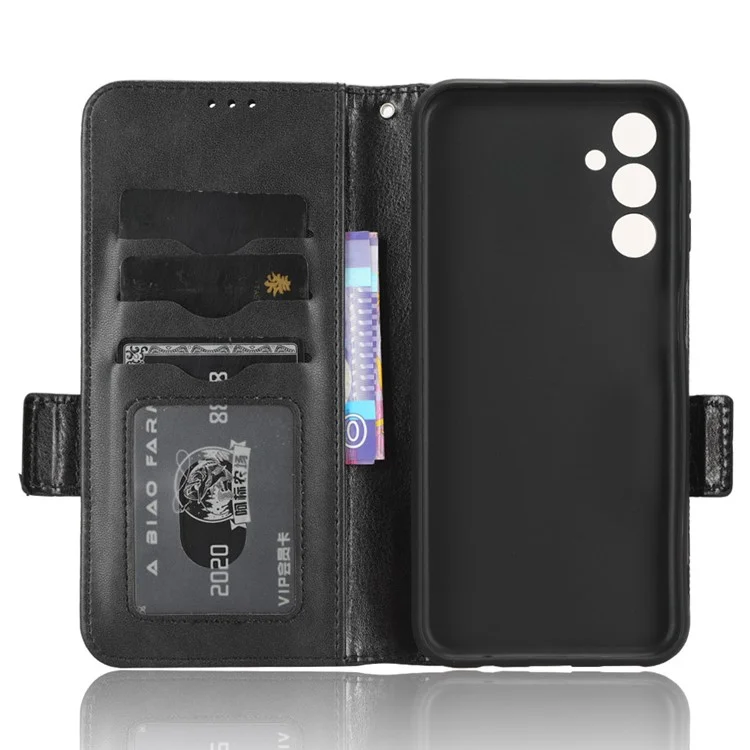 Per Samsung Galaxy M54 5G / F54 5G Custodia Portafoglio in Pelle PU con Motivo a Triangolo Stampato e Supporto - Nero