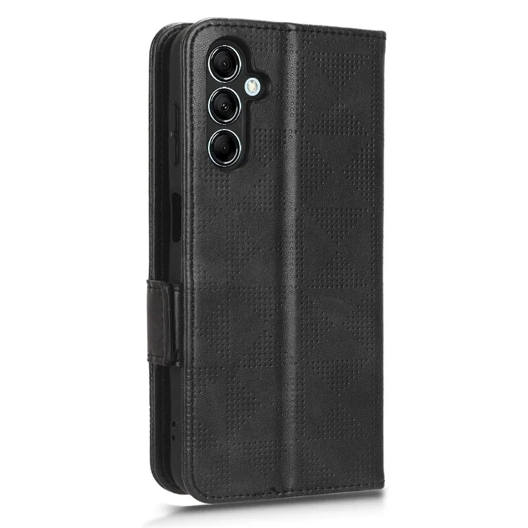 Per Samsung Galaxy M54 5G / F54 5G Custodia Portafoglio in Pelle PU con Motivo a Triangolo Stampato e Supporto - Nero