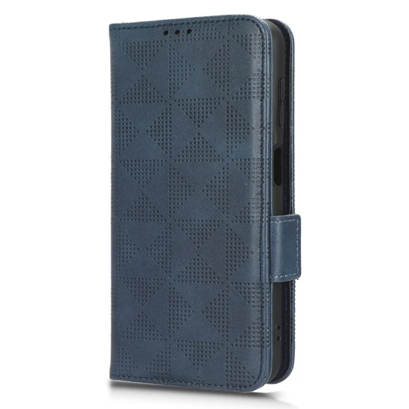 For Samsung Galaxy M54 5G / F54 5G PU Leather Wallet Phone Case Imprinted Triangle Phone Cover with Stand - Blue