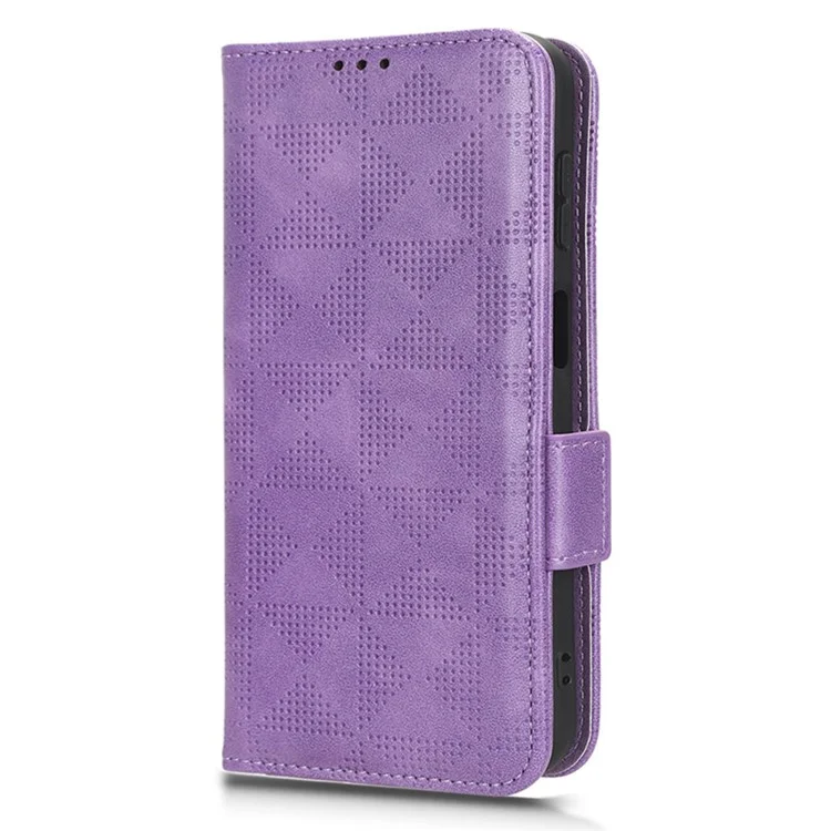 For Samsung Galaxy M54 5G / F54 5G PU Leather Wallet Phone Case Imprinted Triangle Phone Cover with Stand - Purple