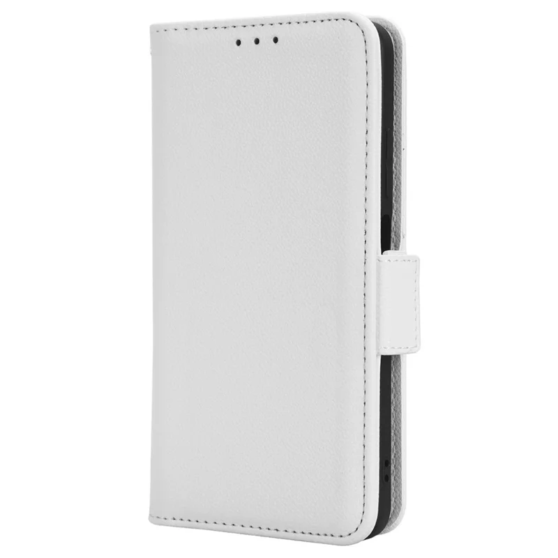 Litchi Texture Leather Case for Xiaomi Redmi Note 12S 4G , Foldable Stand Phone Wallet Cover - White
