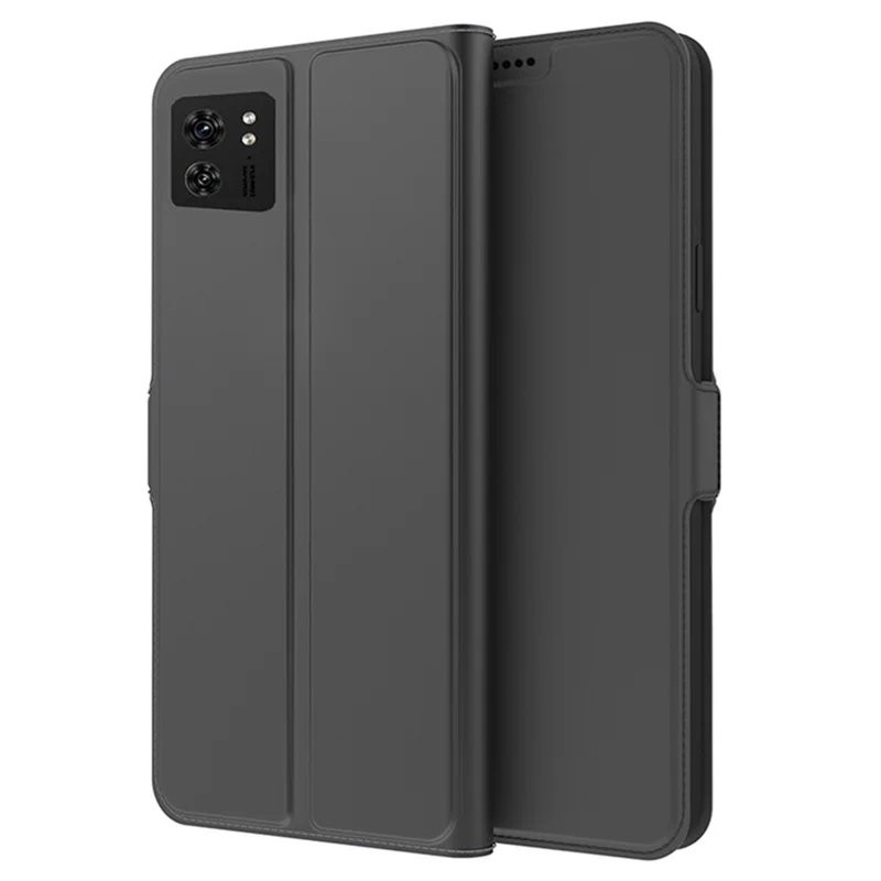 Capa de Suporte de Couro PU para Motorola Edge 40 5G, Suporte para Cartão Anti-queda - Preto