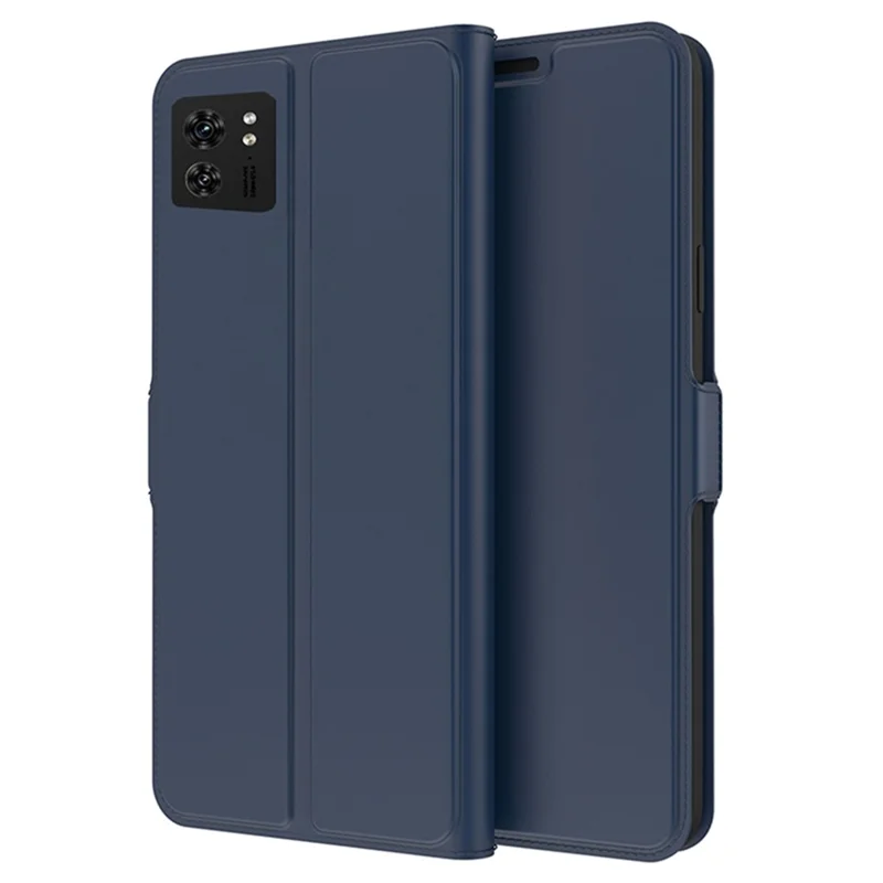 PU Leather Stand Case for Motorola Edge 40 5G , Card Holder Anti-drop Phone Cover - Blue