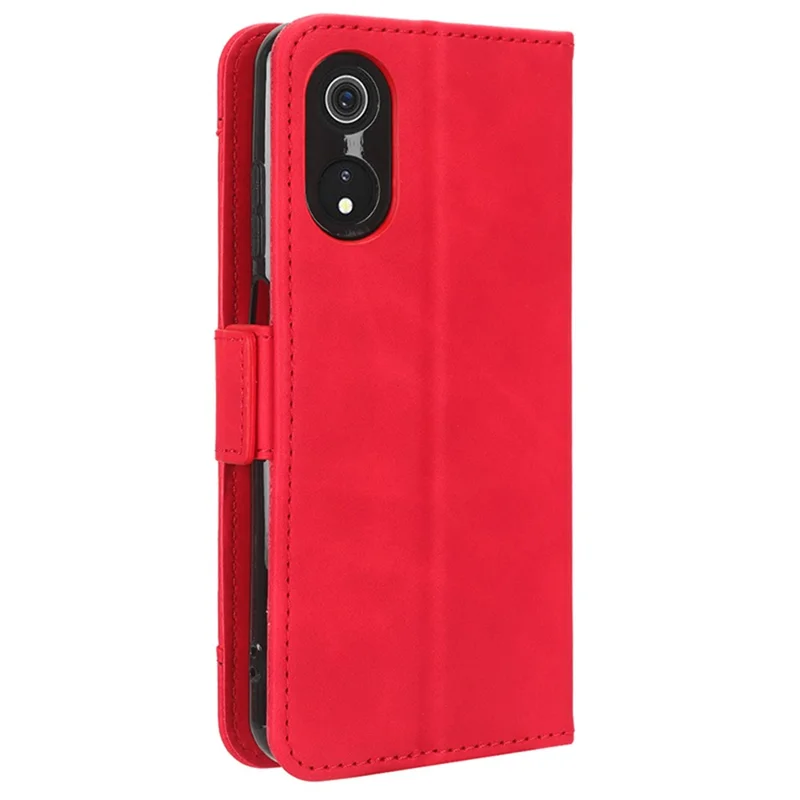 Для Cubot P60 PU Leather Wallet Case Multiple Card Slots Stand Phone Cover - Red