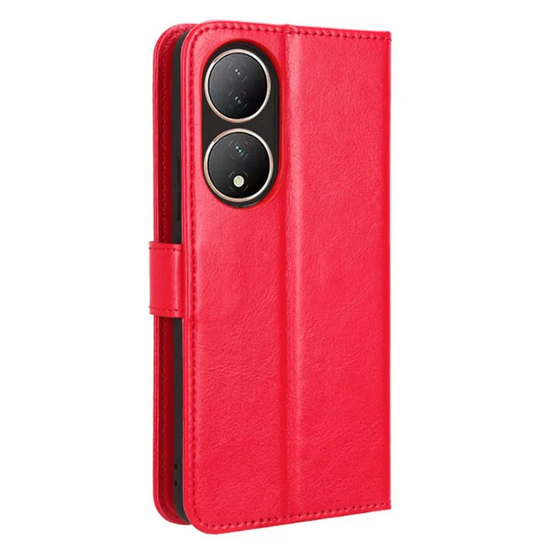 Pour vivo Y100 5G / T2 5G Crazy Horse Texture PU Leather Wallet Case Phone Cover avec Support - Rouge