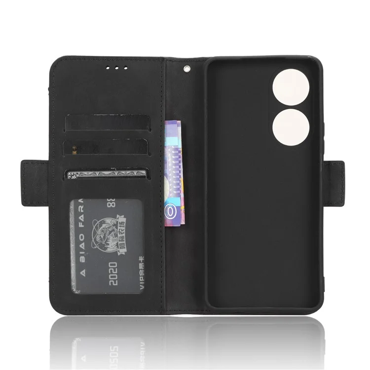 Per vivo Y100 5G / T2 5G Multiple Card Slots Drop-proof PU Leather Phone Case Stand Wallet Cover - Nero
