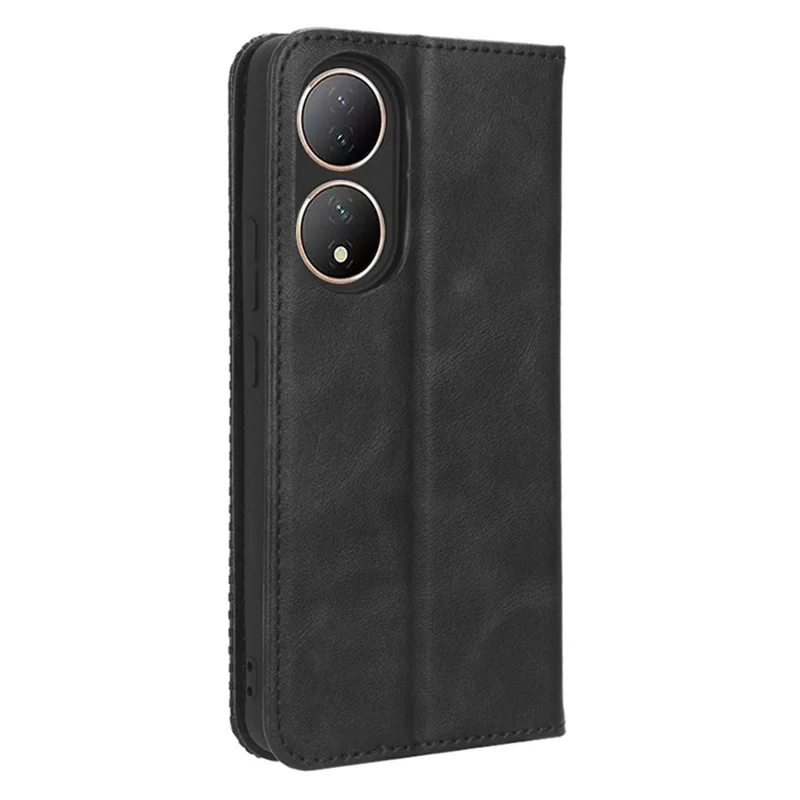 For vivo Y100 5G / T2 5G Magnetic Closing PU Leather Anti-drop Case Stand Wallet Phone Cover - Black