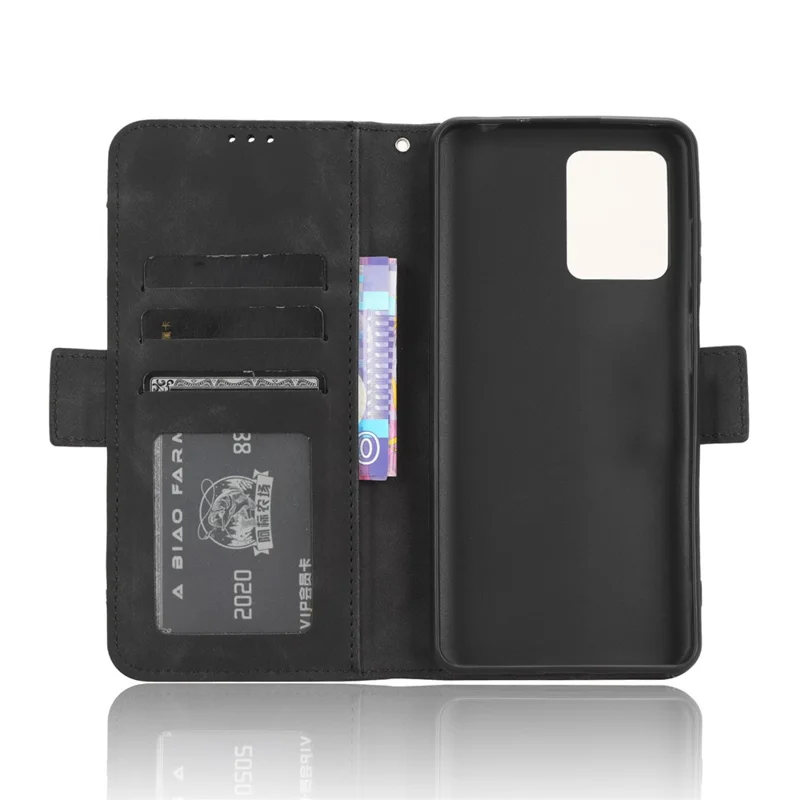 For Blackview A53 / A53 Pro Multiple Card Slots Leather Phone Case Drop-proof Stand Wallet Cover - Black