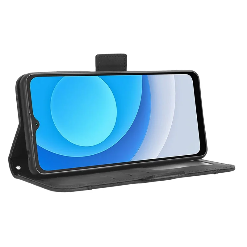 For Blackview A53 / A53 Pro Multiple Card Slots Leather Phone Case Drop-proof Stand Wallet Cover - Black