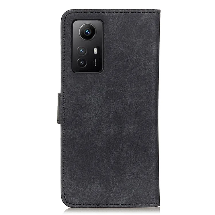 KHAZNEH Per Xiaomi Redmi Note 12S 4G Retro Texture Phone Case PU Leather Phone Stand Wallet Protective Cover - Nero