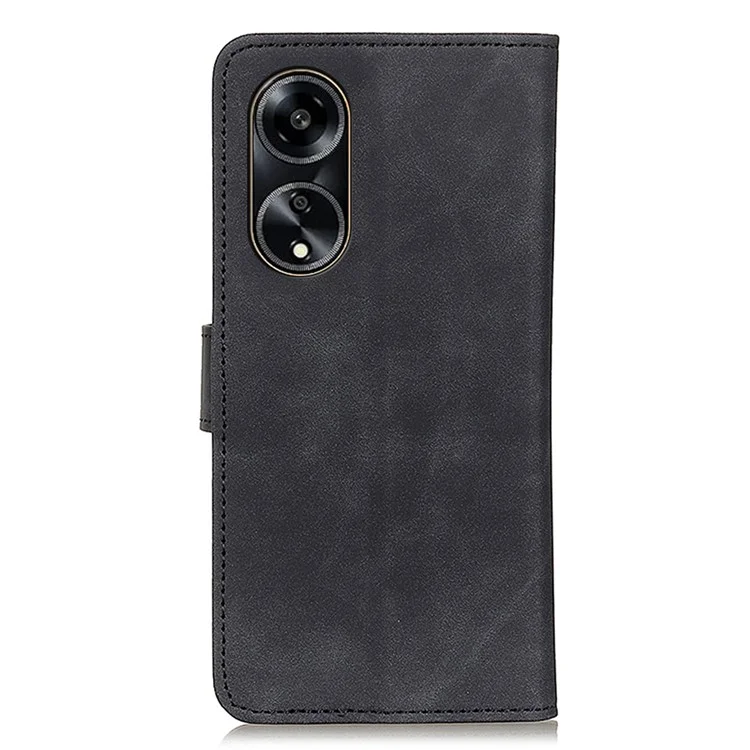 KHAZNEH Für Oppo A1 5G / A98 5G / F23 5G Anti-Fingerabdruck Handy-Cover Ständer Geldbörse Retro-Leder Handy-Hülle - Schwarz