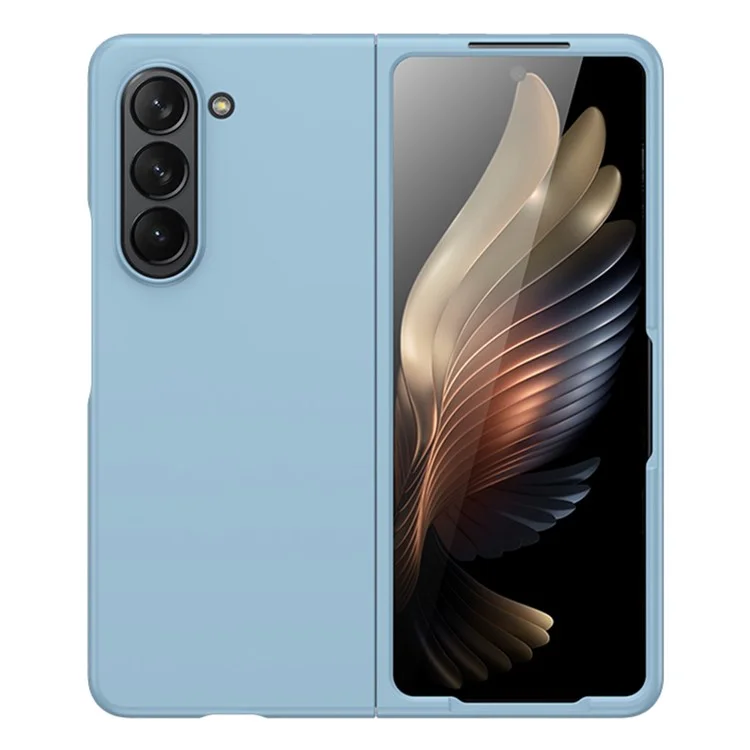 Für Samsung Galaxy Z Fold5 5G Harte PC-Handyhülle, gummierte Stoßabsorption Defender Cover - Himmelblau