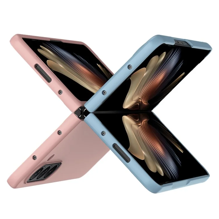 Für Samsung Galaxy Z Fold5 5G Harte PC-Handyhülle, gummierte Stoßabsorption Defender Cover - Himmelblau