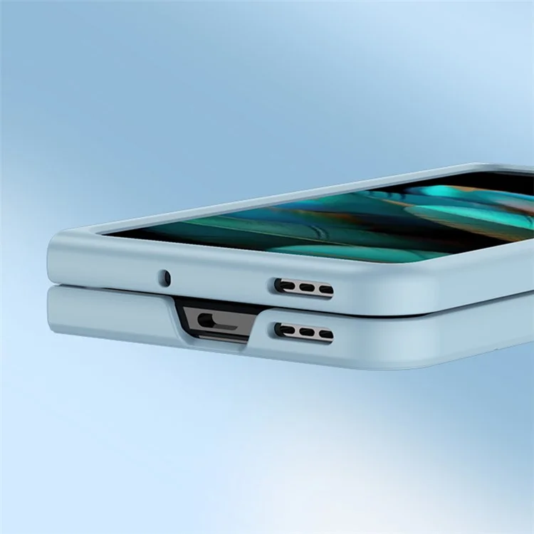 Für Samsung Galaxy Z Fold5 5G Harte PC-Handyhülle, gummierte Stoßabsorption Defender Cover - Himmelblau