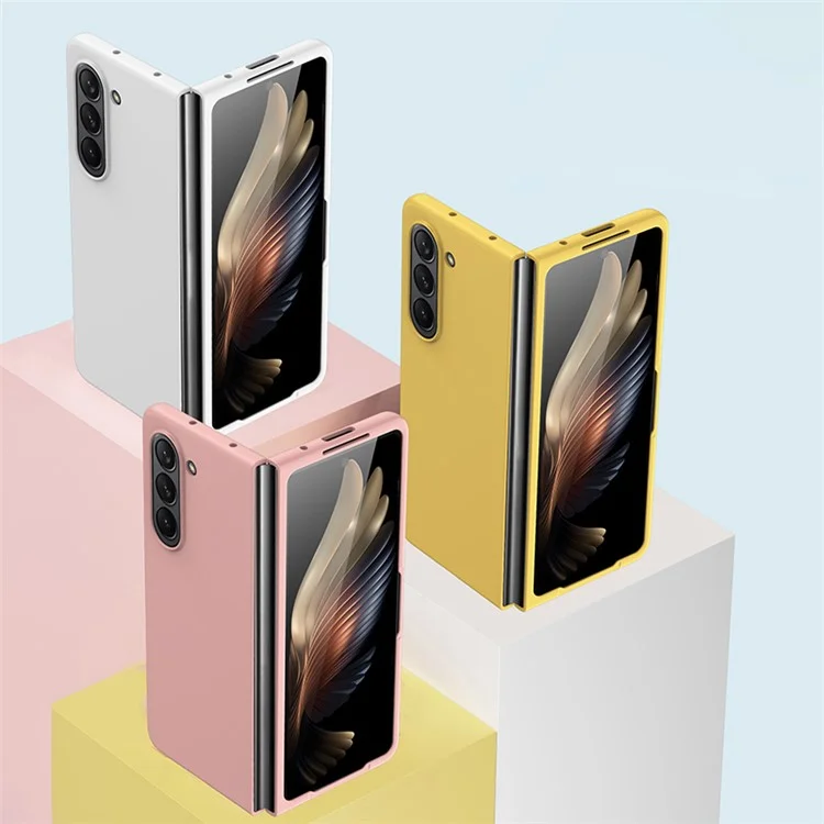 Für Samsung Galaxy Z Fold5 5G Harte PC-Handyhülle, gummierte Stoßabsorption Defender Cover - Himmelblau