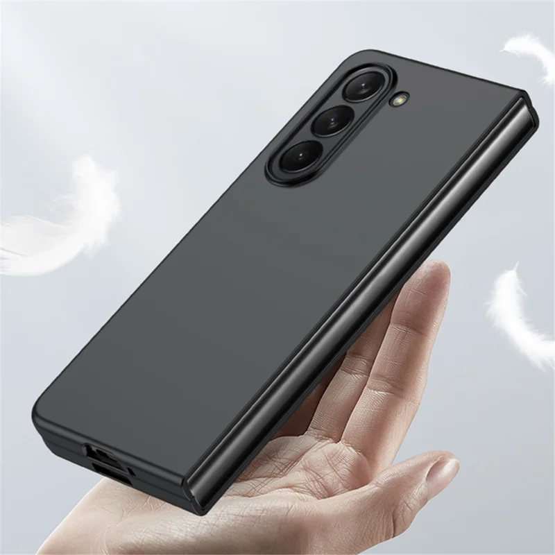 For Samsung Galaxy Z Fold5 5G Hard PC Phone Case Rubberized Shock Absorption Defender Cover - Black