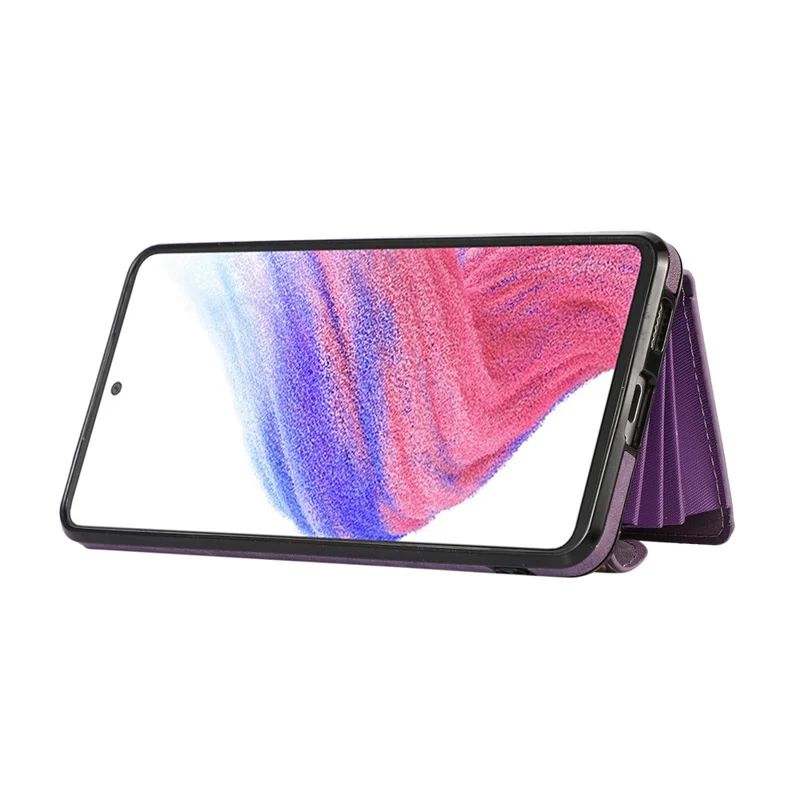 Para Samsung Galaxy A52 4G / A52s 5G / A52 5G Funda para Smartphone Soporte de Tarjeta Bloqueo RFID Funda de Cuero PU + TPU - Púrpura