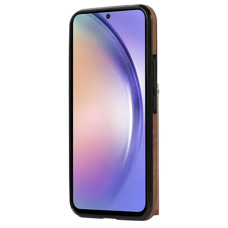 Voor Samsung Galaxy A14 4G / 5G telefoonhoesje met RFID-blokkering, kaartenhouder, standaard, PU-leer+TPU-hoes - Bruin