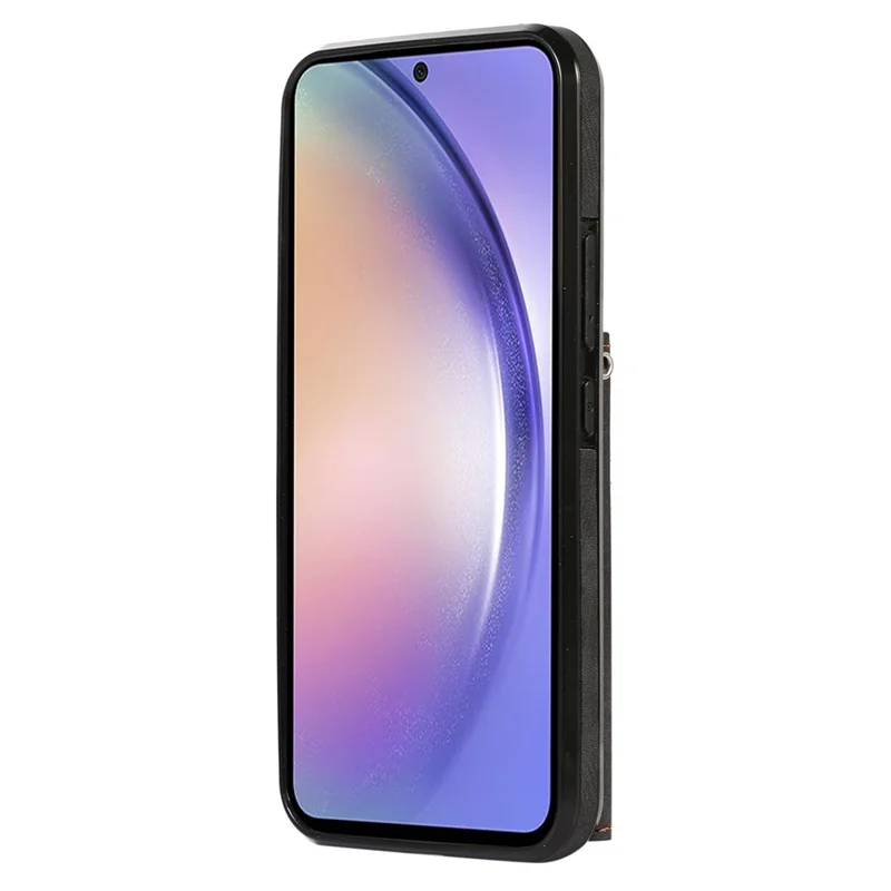 Smartphone-Hülle für Samsung Galaxy A13 5G PU-Leder + TPU-Ständer-Schale mit RFID-blockierender Kartentasche - Schwarz