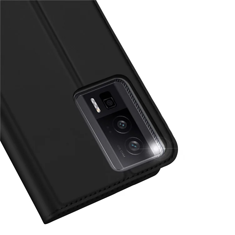DUX DUCIS Skin Pro Series Flip Phone Case pour Xiaomi Poco F5 Pro 5G / Redmi K60 5G / K60 Pro 5G, Étui en cuir PU avec support et fente pour carte - Noir
