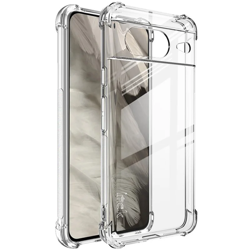 IMAK Clear Case für Google Pixel 8, weiche TPU-stoßfeste Rückseiten-Schutzabdeckung - transparent