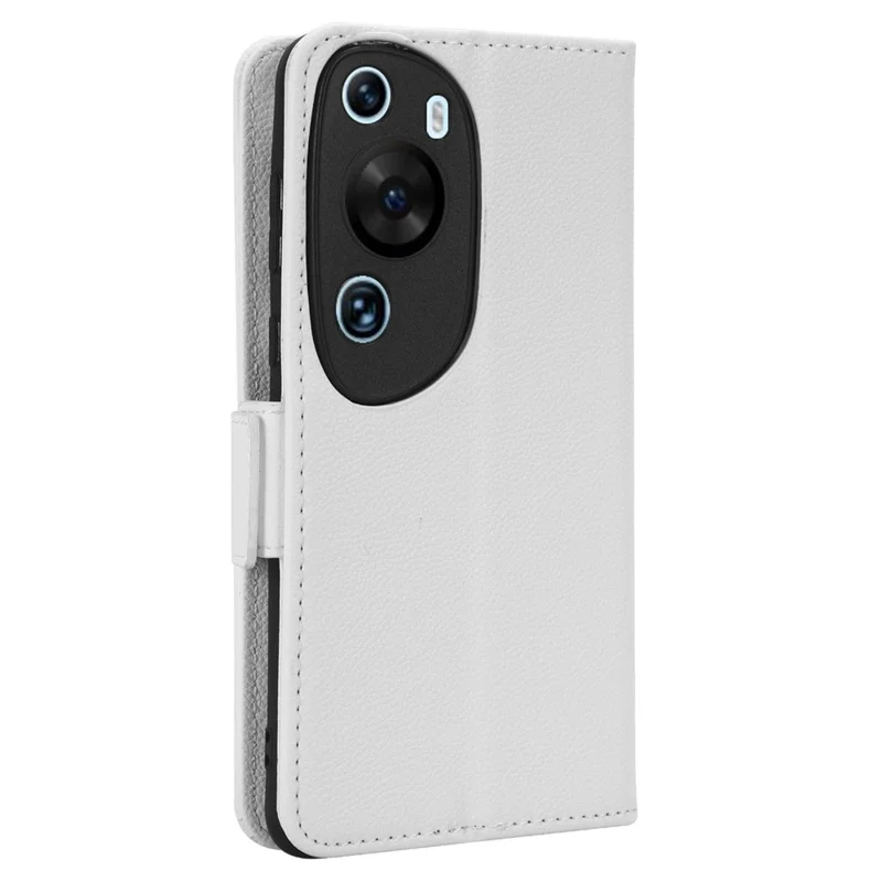 Кожаный чехол с текстурой личи для Huawei P60 Art с защитой от царапин, подставка, бумажник - Белый