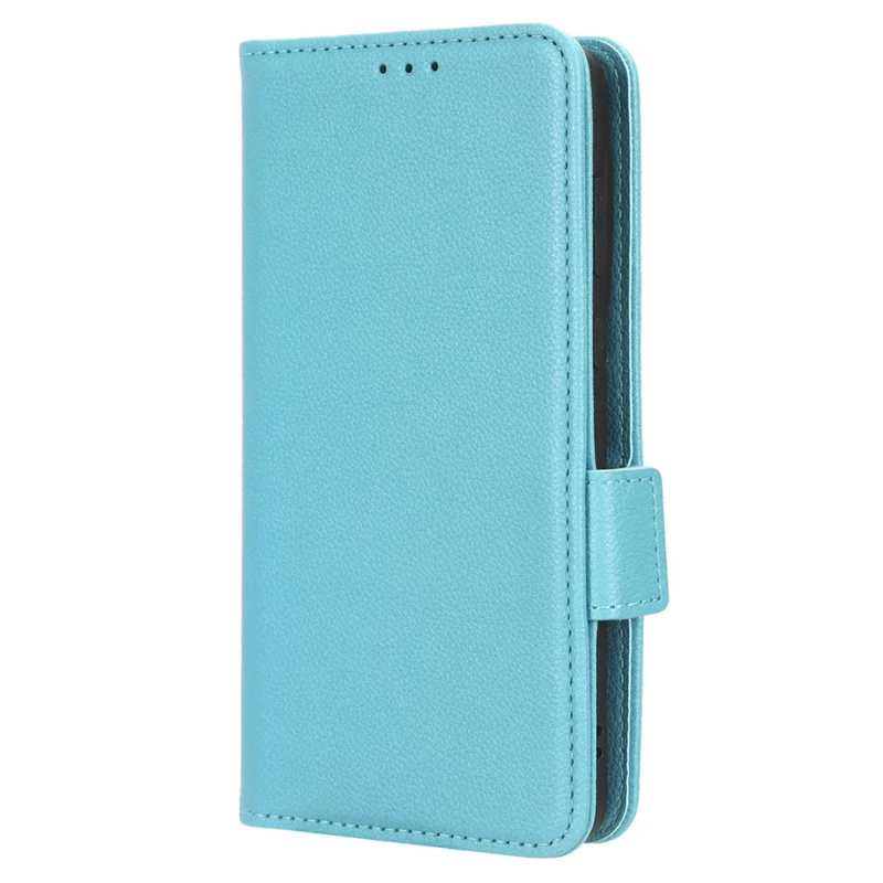 Étui en cuir texturé Litchi pour Huawei P60 Art Antidérapant Support Portefeuille Housses de téléphone - Bleu bébé