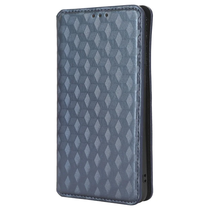 Handyhülle für Huawei P60 Art Faltbarer Ständer Brieftasche PU-Leder Rautenmuster - Blau