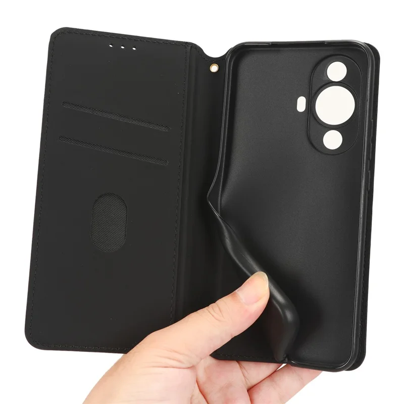 Чехол для телефона Huawei nova 11 / nova 12s 4G / nova 12 Lite 4G, с подставкой, с отделением для карт, ударопрочный, из искусственной кожи с ромбовидным тиснением — красный