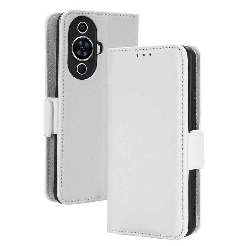 For Huawei nova 11 / nova 12s 4G / nova 12 Lite 4G PU Leather Wallet Case Litchi Texture Stand Phone Cover with Strap - White