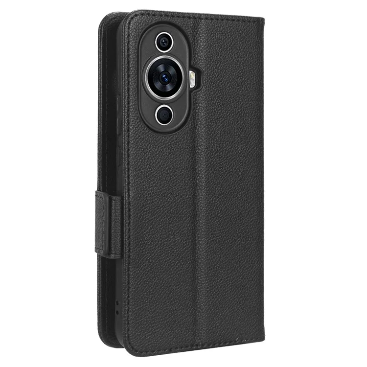 Per Huawei nova 11 Pro / nova 11 Ultra Custodia a portafoglio in pelle PU con texture a litchi e tracolla - Nero