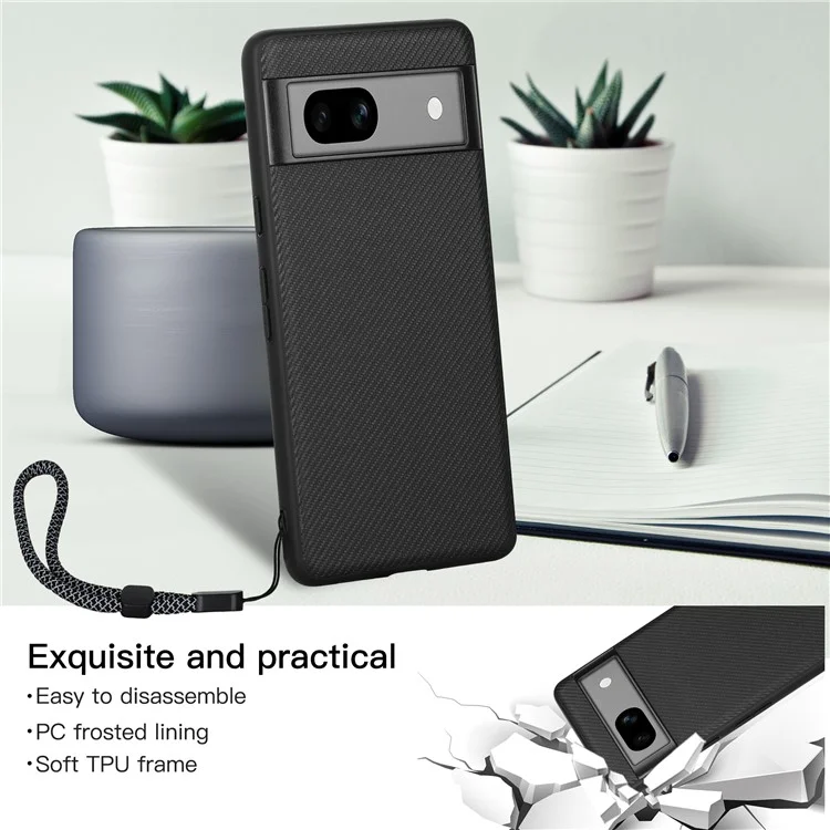 VILI TC Series Anti-fall Shell для чехла Google Pixel 7a Phone Case Текстурированная кожа PU с покрытием TPU