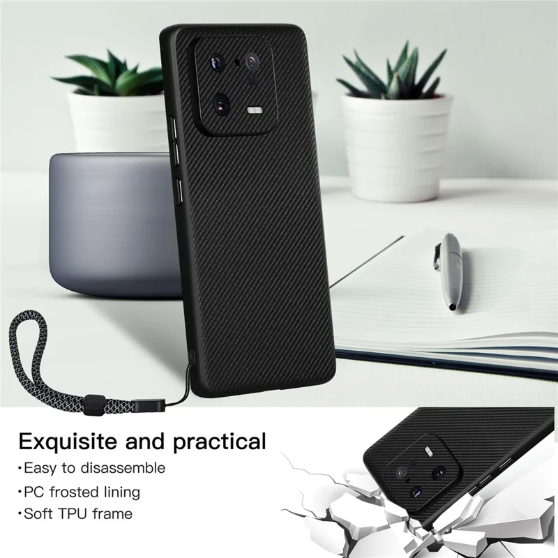VILI TC Series Drop-proof Shell for Xiaomi 13 Pro 5G Phone Case Textured PU Leather Coated TPU Cover