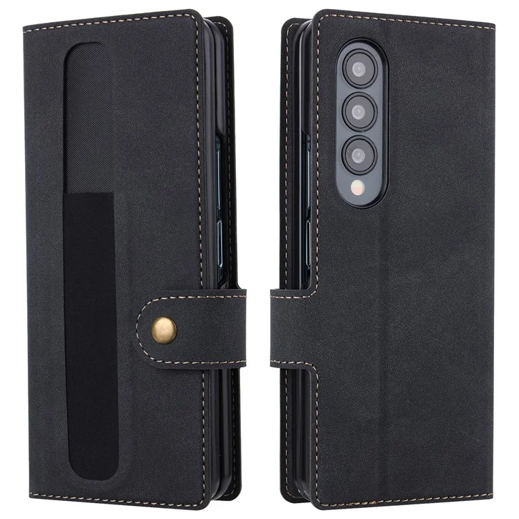 VILI PR Series For Samsung Galaxy Z Fold4 5G Stand Wallet Case Anti-Scratch PU Leather+PC Phone Cover - Black
