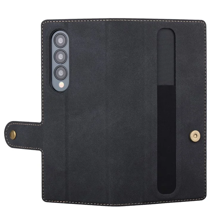 VILI PR Series For Samsung Galaxy Z Fold4 5G Stand Wallet Case Anti-Scratch PU Leather+PC Phone Cover - Black