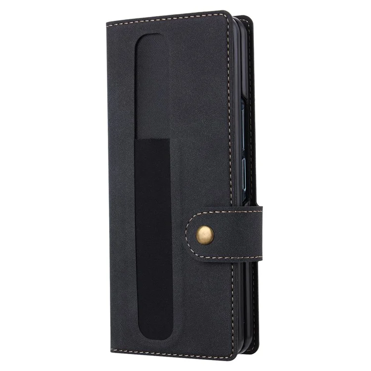 VILI PR Series For Samsung Galaxy Z Fold4 5G Stand Wallet Case Anti-Scratch PU Leather+PC Phone Cover - Black