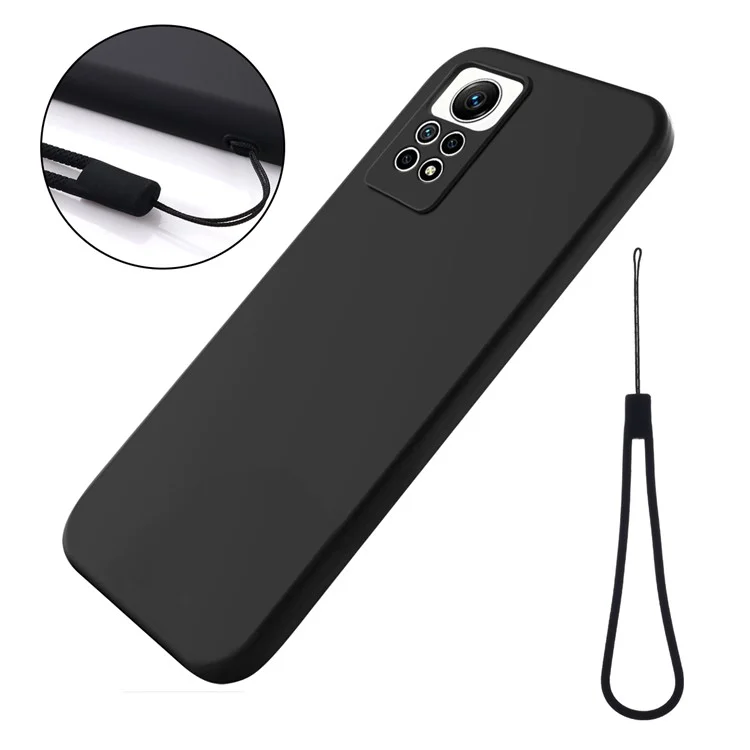 Für Xiaomi Redmi Note 12 Pro 4G, Flüssigsilikon, stoßfeste Hülle, Soft Lining Handyhülle - Schwarz