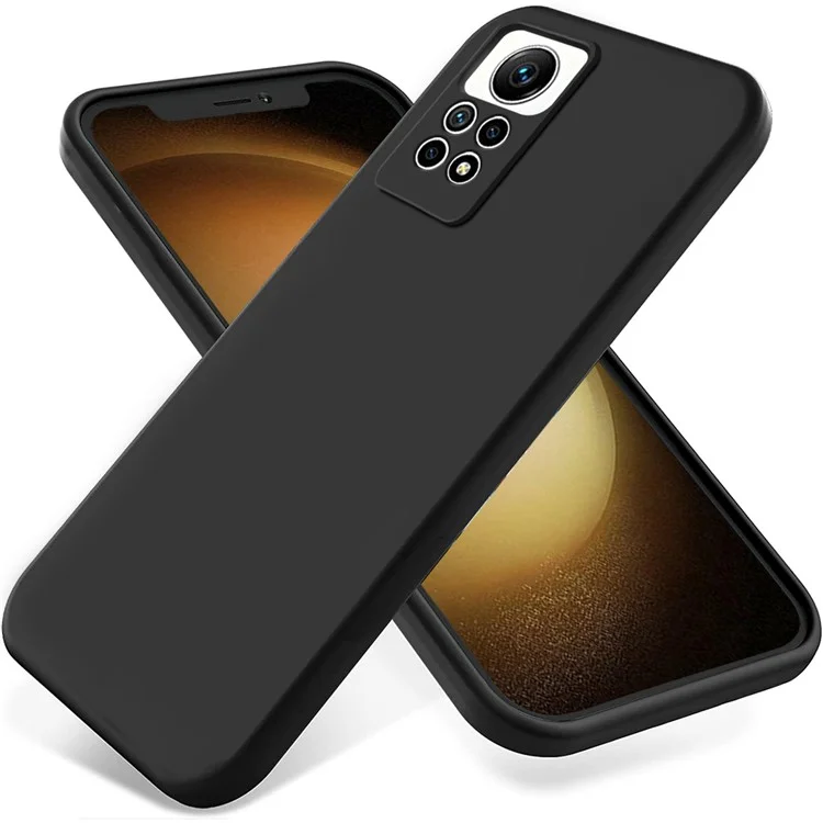 Für Xiaomi Redmi Note 12 Pro 4G, Flüssigsilikon, stoßfeste Hülle, Soft Lining Handyhülle - Schwarz