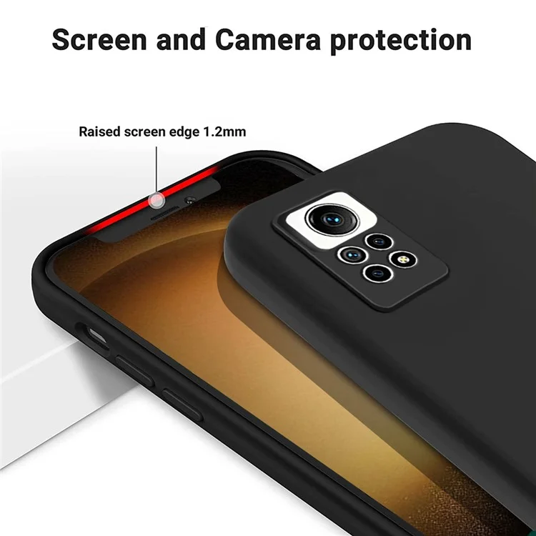 Für Xiaomi Redmi Note 12 Pro 4G, Flüssigsilikon, stoßfeste Hülle, Soft Lining Handyhülle - Schwarz