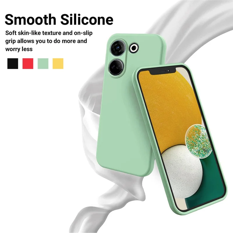 For TECNO Camon 20 Pro 4G Soft Lining Liquid Silicone Phone Case Drop-Proof Back Cover - Green