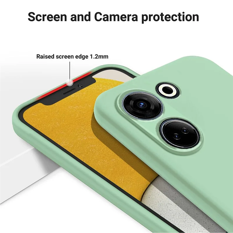 For TECNO Camon 20 Pro 4G Soft Lining Liquid Silicone Phone Case Drop-Proof Back Cover - Green